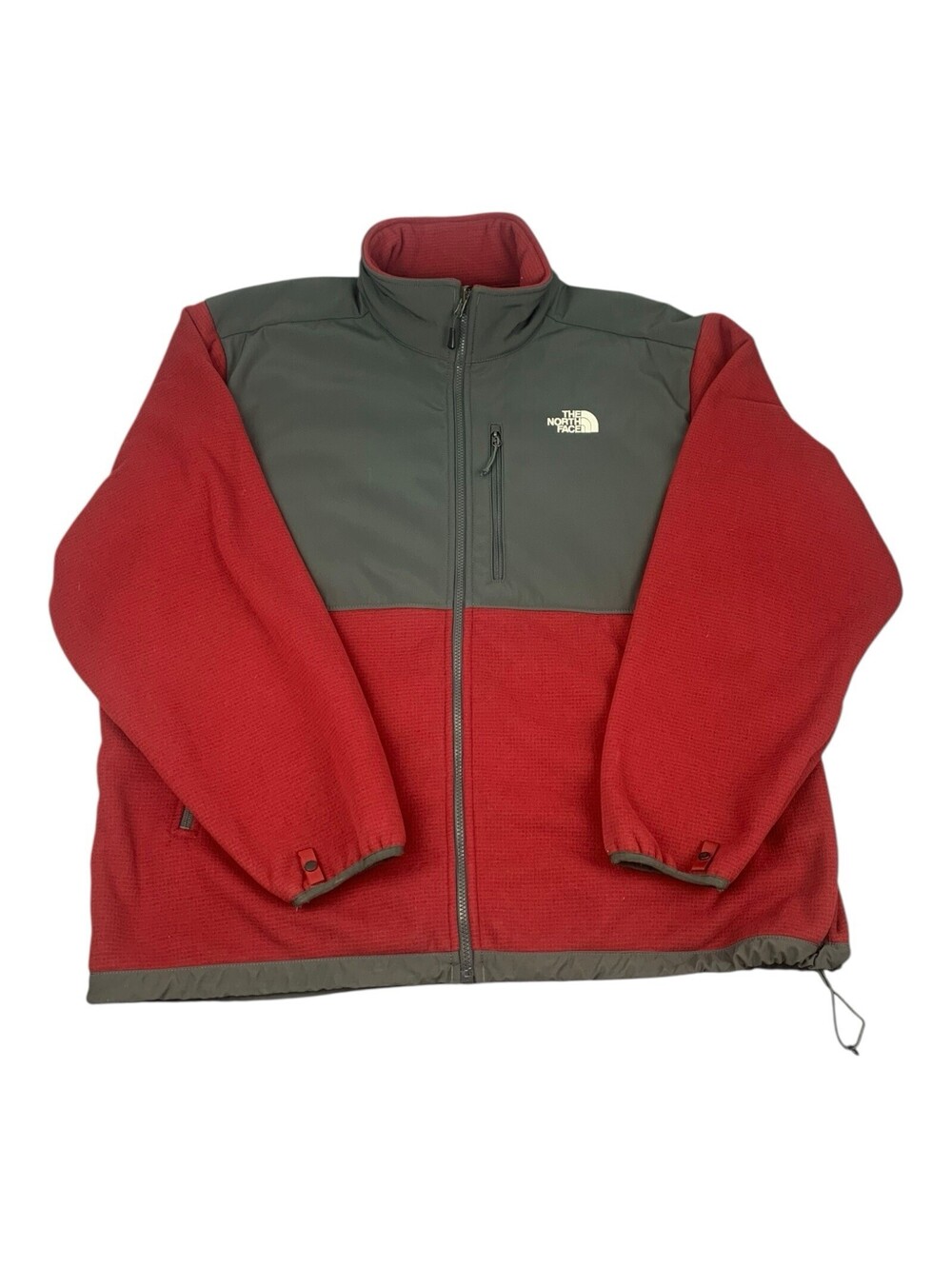 The North Face Denali Full Zip Fleece Jacket Red Maroon Gray Polartec, Men’s XXL